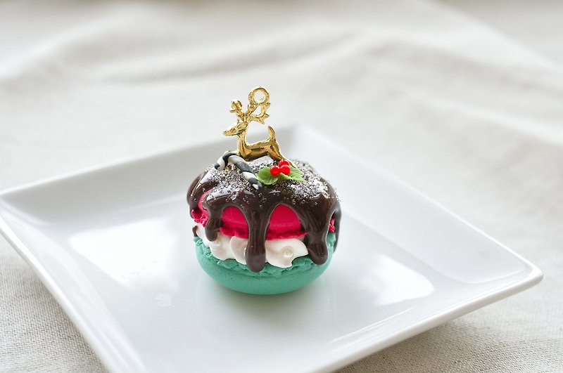 Sweet Dream☆Christmas☆Elk Christmas macaron/bag ornaments/key ring - อื่นๆ - วัสดุอื่นๆ สีแดง