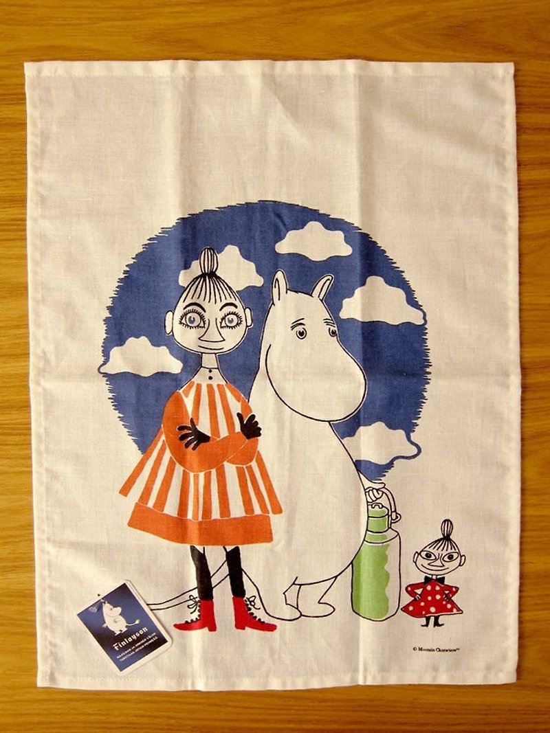 F-01-0030全新品! Moomin X Finlayson棉麻廚房插畫手拭巾 - 置物 - その他の素材 ホワイト