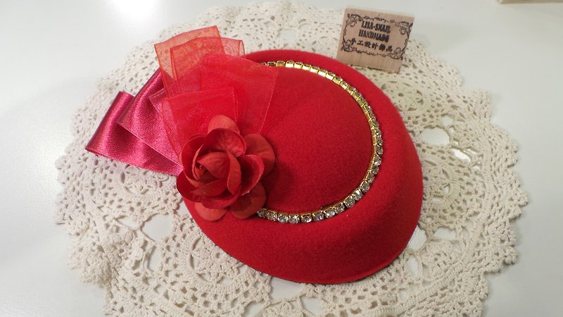 歐風小禮帽--Lisa-Snail Design - 髮飾 - 其他材質 紅色