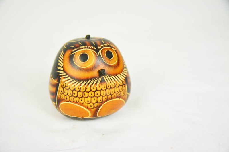 _ _ Small gourd owl Fair Trade - ของวางตกแต่ง - พืช/ดอกไม้ สีทอง