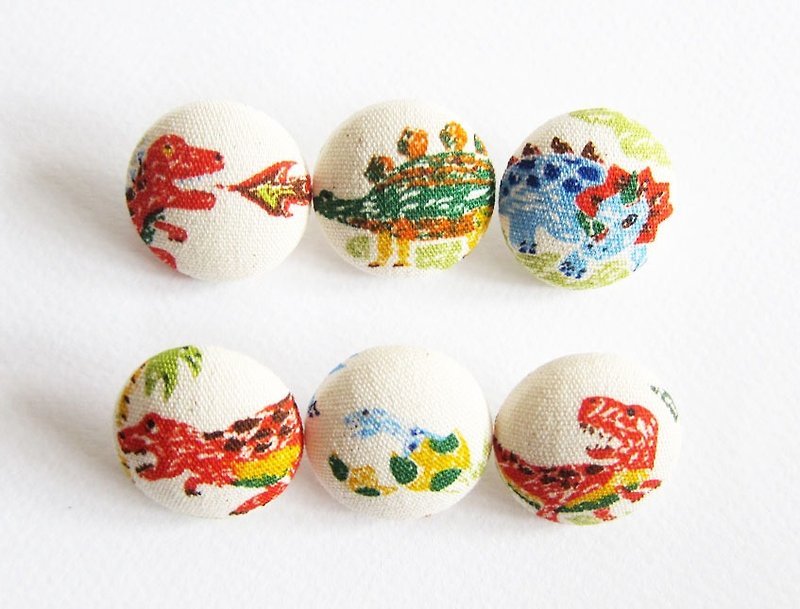 Cloth button button knitting sewing handmade material dinosaur DIY material - Knitting, Embroidery, Felted Wool & Sewing - Cotton & Hemp Multicolor