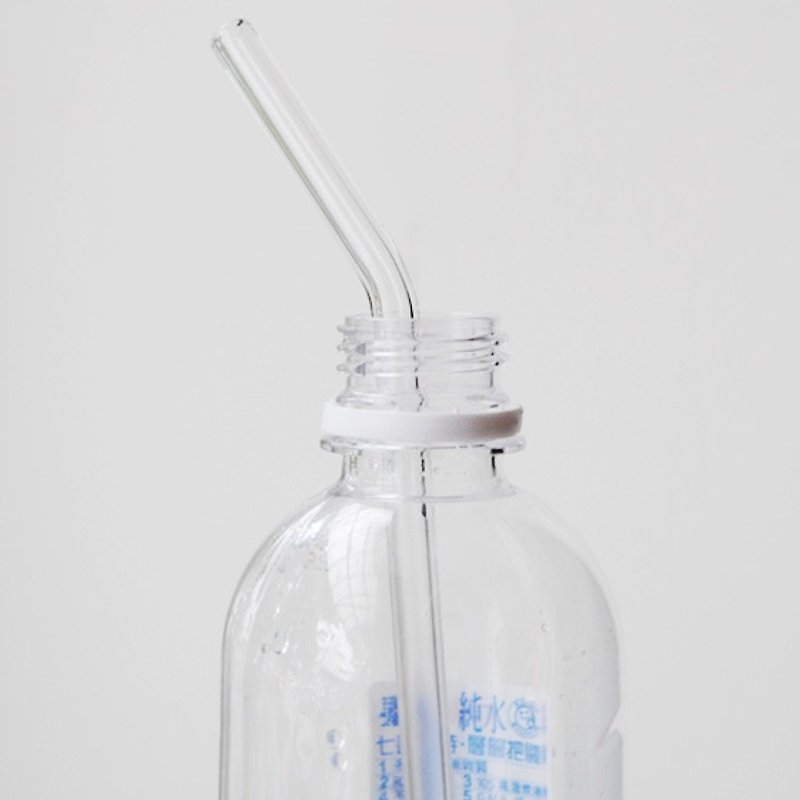[30cm] MSA small green plastic bottles were extended special (0.8cm diameter curved section) heat-resistant glass pipette reuse environmental Love the Earth (comes easily washed clean brush bar) - Reusable Straws - Glass White