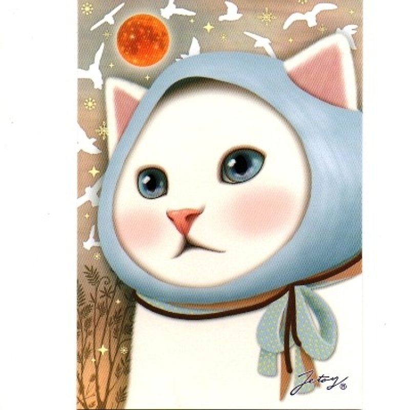 JETOY, sweet cat postcard _Bird (J1407137) - การ์ด/โปสการ์ด - กระดาษ สีเทา