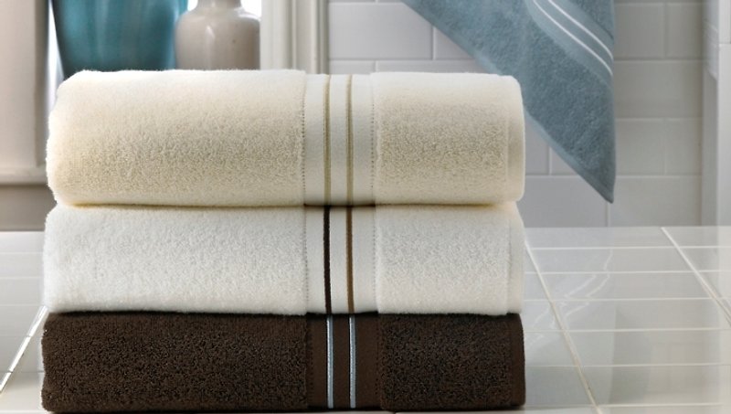 100% Egyptian cotton hand towel/plug towel (45cm X 70cm) - ผ้าขนหนู - วัสดุอื่นๆ สีน้ำเงิน