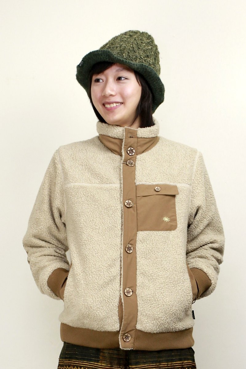 Gohemp shop cotton jacket (M) - เสื้อแจ็คเก็ต - ผ้าฝ้าย/ผ้าลินิน สีกากี