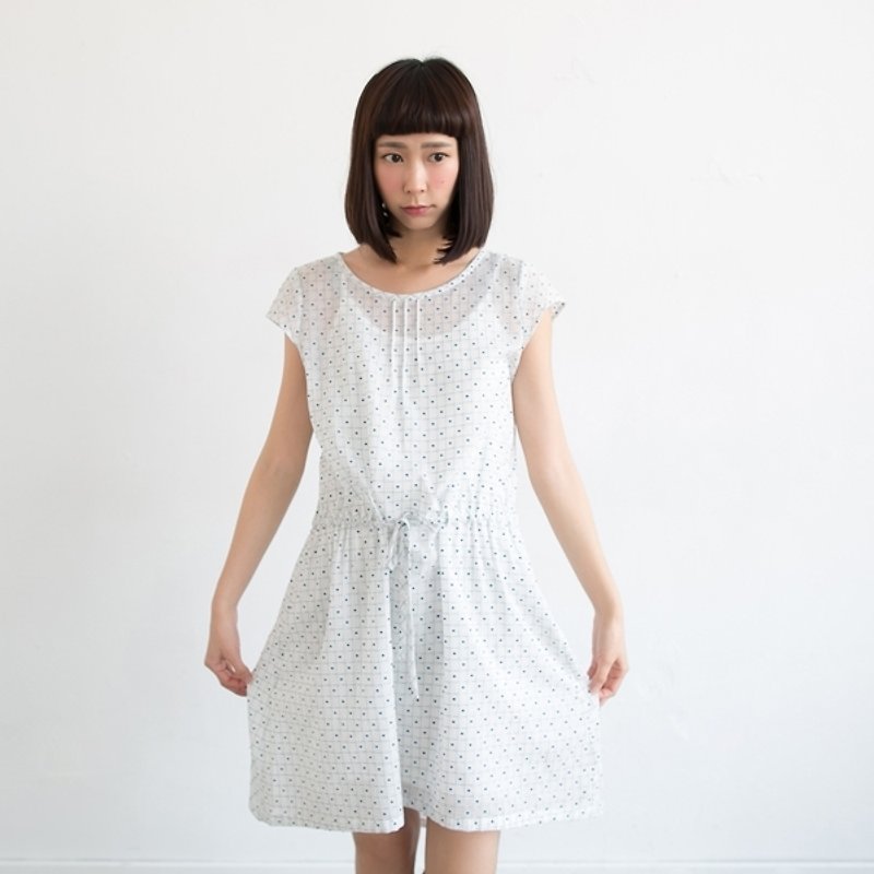 [Xu Xu children] before long and short little plaid drawstring Dress - One Piece Dresses - Other Materials White