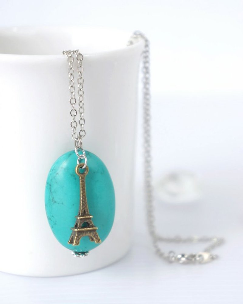 愛在巴黎 綠松石項鍊 - ネックレス - 宝石 
