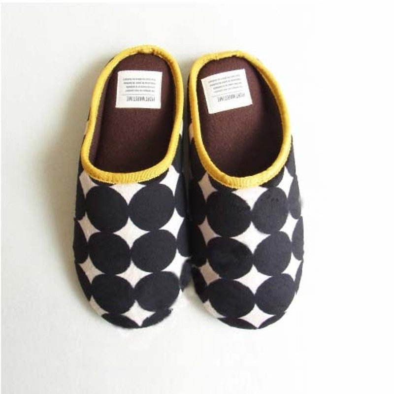 女孩寓所 ::日本CDF etendue 室內拖鞋 -黑 - Women's Casual Shoes - Cotton & Hemp Black