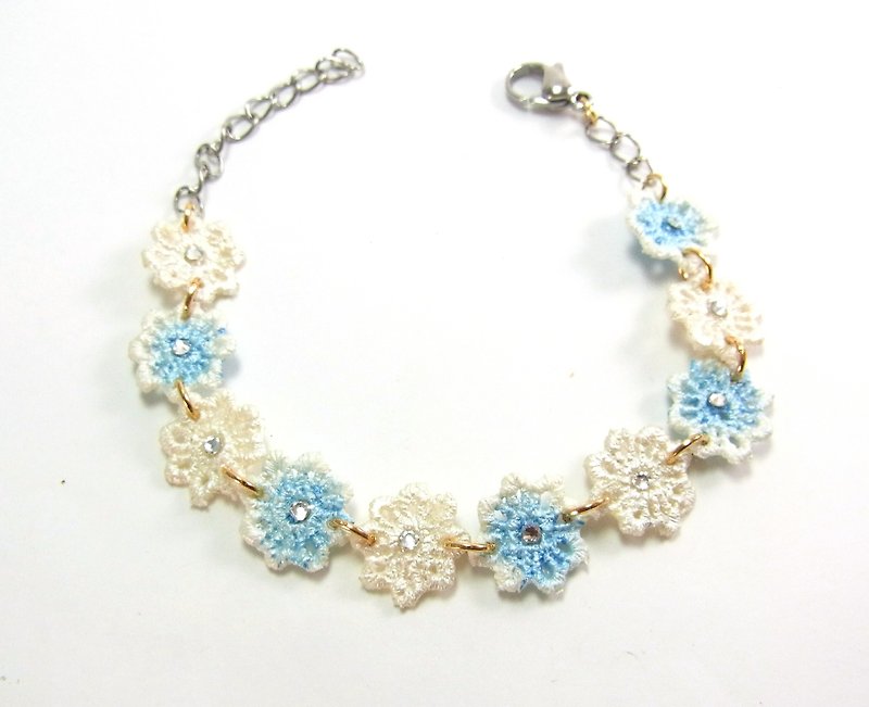 Blue lace bracelet Kelsang water - สร้อยข้อมือ - วัสดุอื่นๆ 