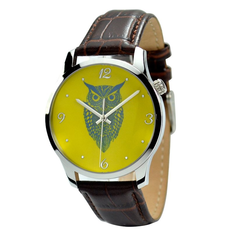 Owl Watch Big Pack - Free Worldwide Delivery - นาฬิกาผู้ชาย - โลหะ สีเหลือง