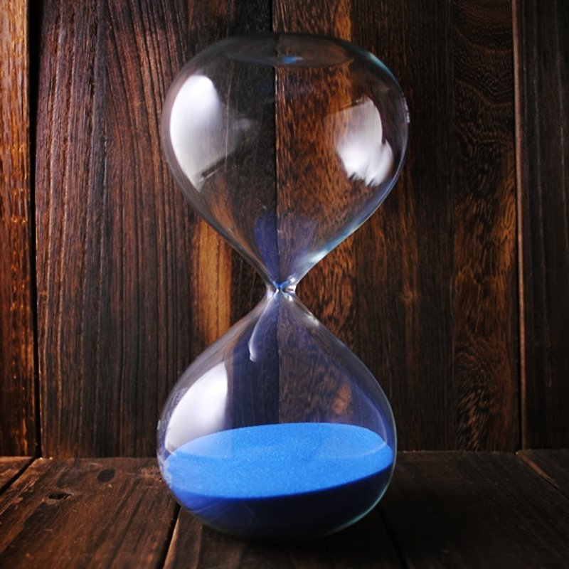 30MINS【可刻字的玻璃沙漏】海藍時光沙漏 30分鐘 客製化 情侶禮物 - 其他 - 玻璃 藍色