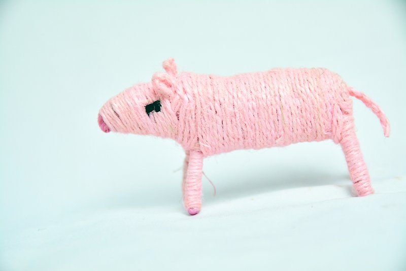 ミニピンクのブタの動物_ _フェアトレード - 知育玩具・ぬいぐるみ - 寄せ植え・花 ピンク