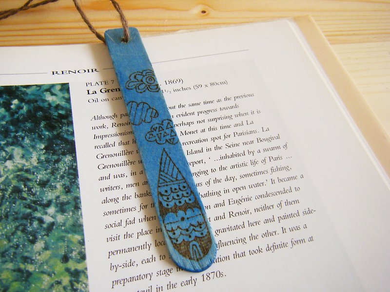 Word ink pause Bookmarks - water - Bookmarks - Wood Blue