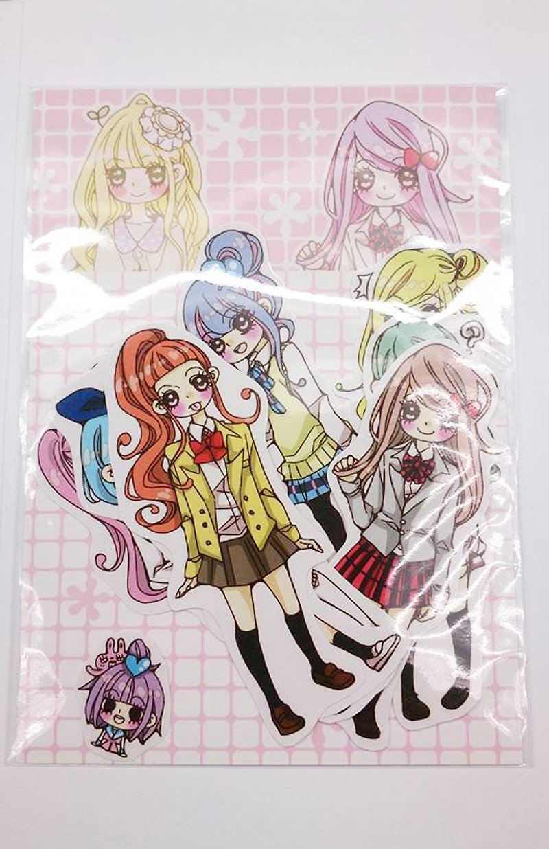 Uniforms Girl Sticker 8 into the bag - Stickers - Paper Blue