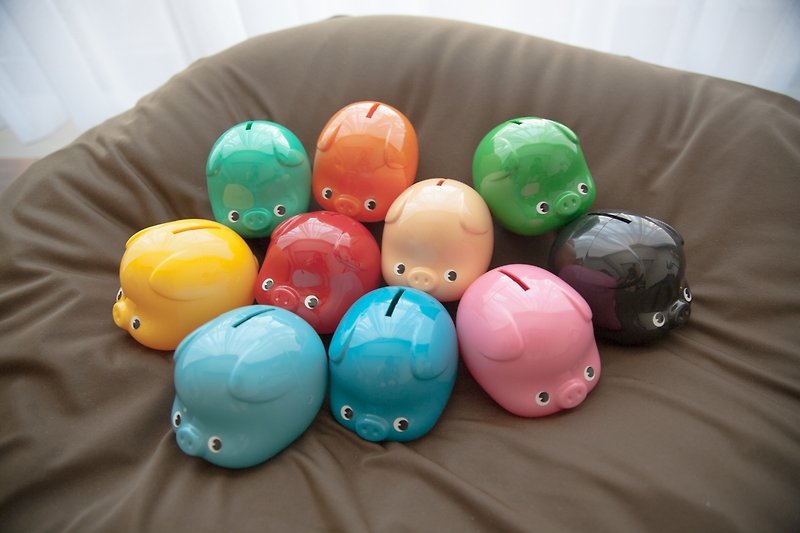 CoBuTa 全套10隻馬卡龍小豬仔撲滿 / 存錢桶 - 置物 - プラスチック 多色