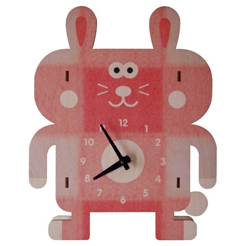 Moment of wood are -modern moose-3D clock wall clock - rabbit pattern - นาฬิกา - ไม้ สีดำ
