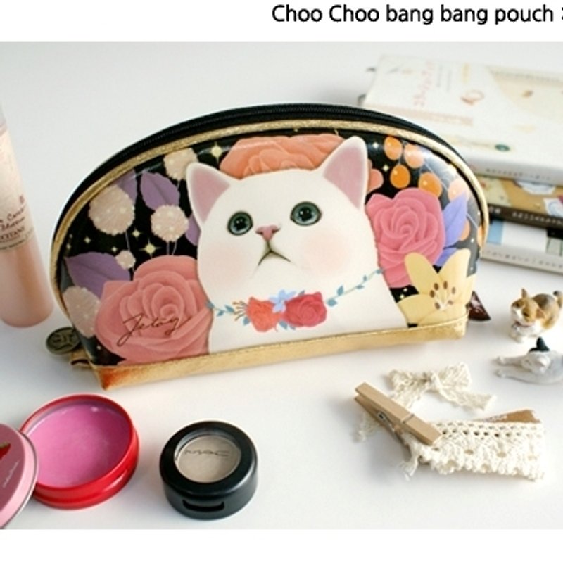 Jetoy,Choo choo 甜蜜貓砰砰二代萬用化粧包_Flower (J1407201) - 化妝包/收納袋 - 塑膠 多色