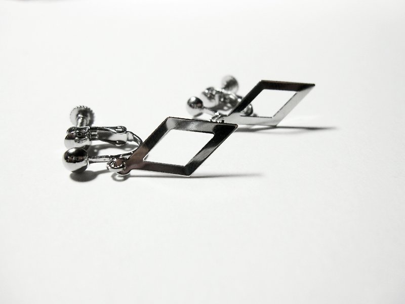 Diamond earrings _ [Pin / Clip] - Earrings & Clip-ons - Other Metals Gray