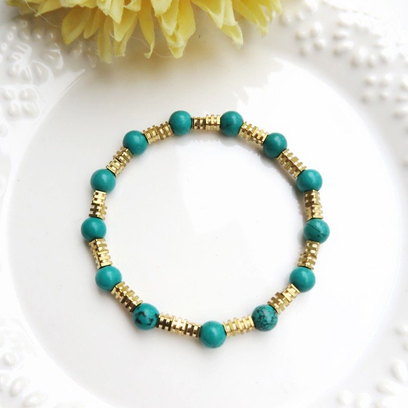 Green Forest ◆ green - natural stone / turquoise / Bronze/ bracelet bracelet gift custom designs - Bracelets - Gemstone Green