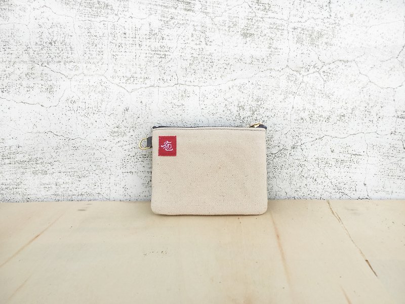 Lightweight flat canvas purse - Coin Purses - Cotton & Hemp White
