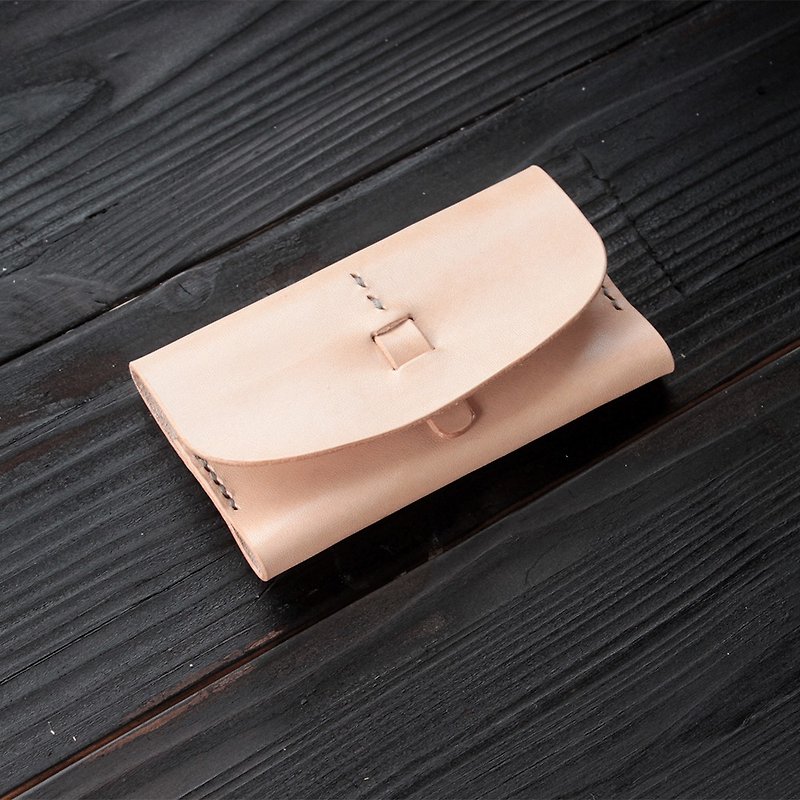Crafted business card holder∣raw vegetable tanned cow leather∣multi-color - Card Holders & Cases - Genuine Leather Brown