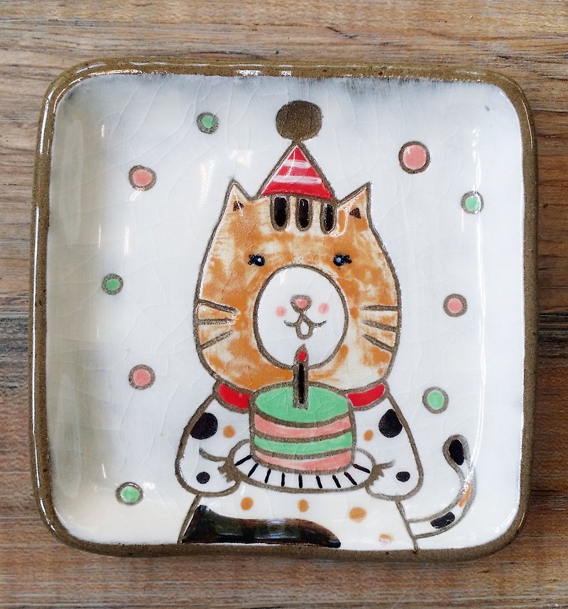 猫のハッピーバースデー星の王子さま─✖スタイリングプレート - 花瓶・植木鉢 - その他の素材 