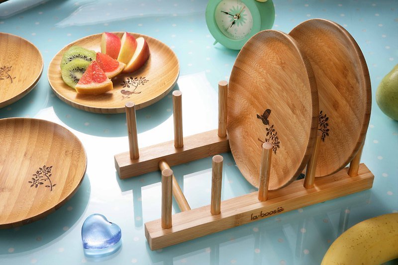la-boos Sail Tree Bird disk group (three disc set) to create an atmosphere of camping picnic - Small Plates & Saucers - Bamboo Green