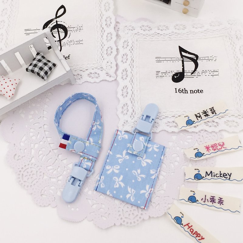 C27-Pacifier chain + Ping talisman bag Value discount set - Baby Bottles & Pacifiers - Cotton & Hemp 