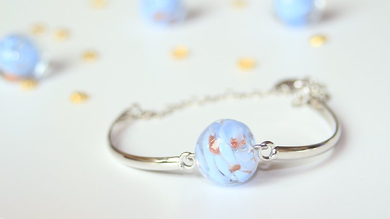 Handmade Italian glass bracelet - Bracelets - Glass Blue