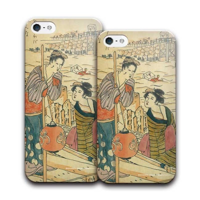 PIXOSTYLE iPhone 5 / 5S original design protective shell tofu Ukiyo-e 293 - Phone Cases - Plastic Khaki