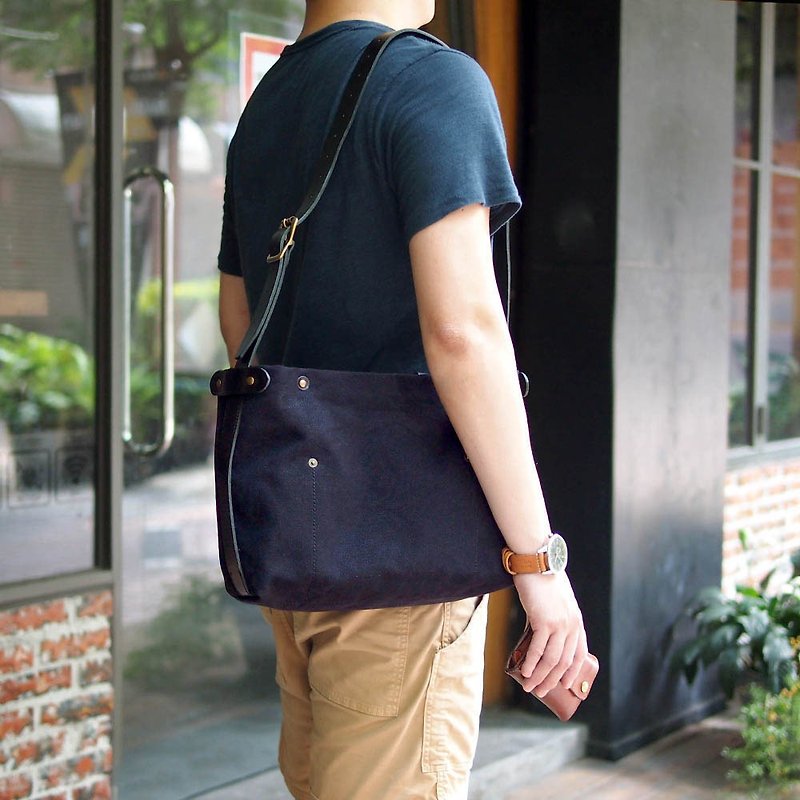 Japan Waterproof Washed Canvas Casual Side Backpack Made in Japan by SUOLO - Messenger Bags & Sling Bags - Waterproof Material 