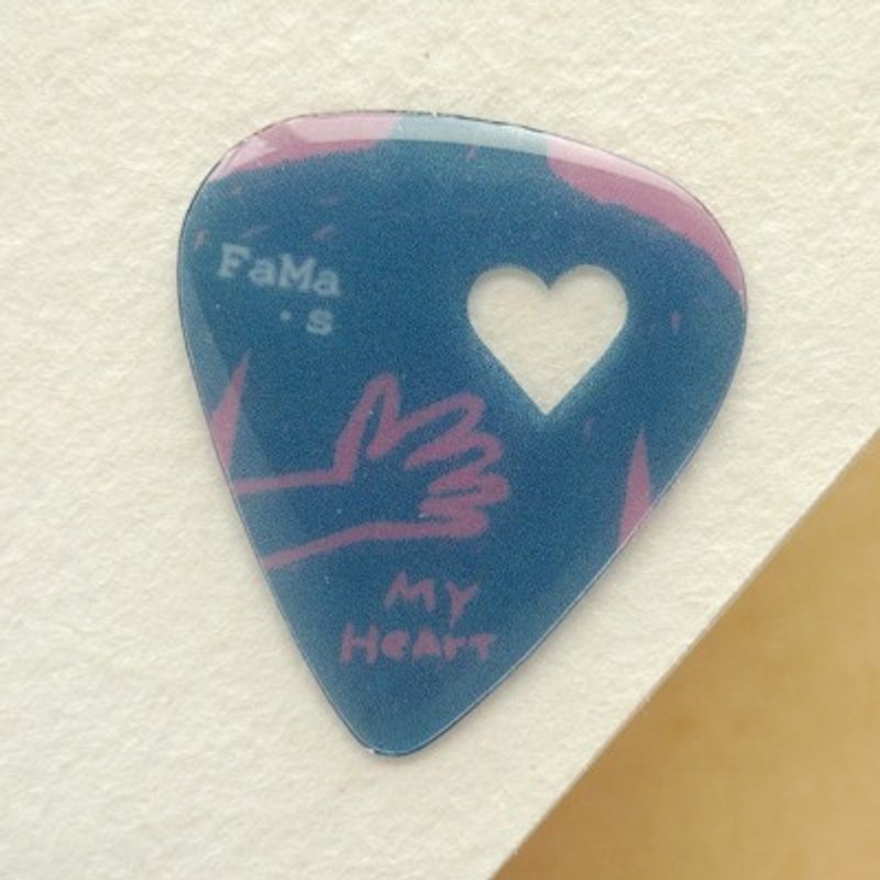 FaMa s Pick吉他彈片 空心 心不空 - 卡片/明信片 - 樹脂 藍色