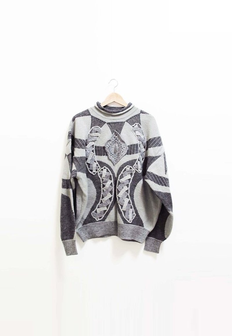 【Wahr】麻花幾何針織毛衣 - ニット・セーター - その他の素材 多色
