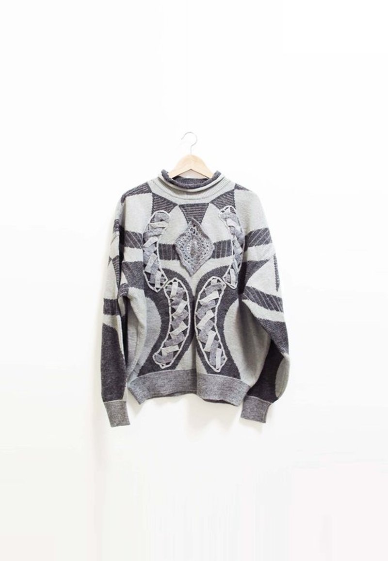 【Wahr】麻花幾何針織毛衣 - Women's Sweaters - Other Materials Multicolor