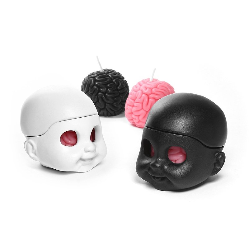 I Got Brain-BB scented candle holder set - Candles & Candle Holders - Wax Black