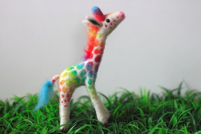 2014 new color mini rainbow giraffe - Stuffed Dolls & Figurines - Wool Multicolor