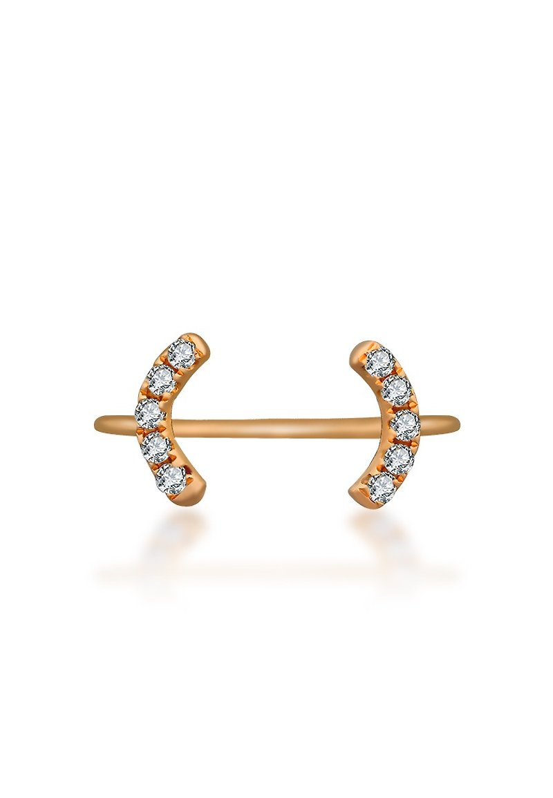 18K  GOLD BRACKET DIAMOND MIDI / PINKY RING - แหวนทั่วไป - เครื่องเพชรพลอย ขาว