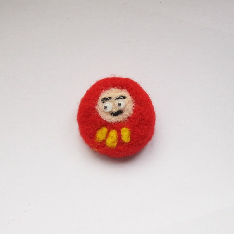 Illegal God of Good Fortune | Wool Felt Pin - Brooches - Wool Red