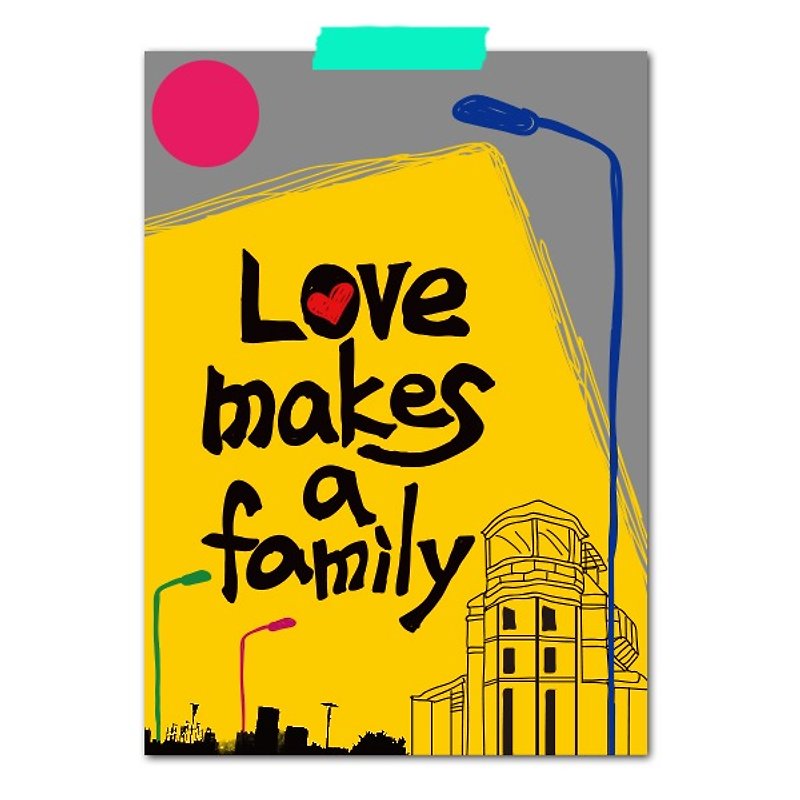 Postcards love to form a family - การ์ด/โปสการ์ด - กระดาษ สีเหลือง