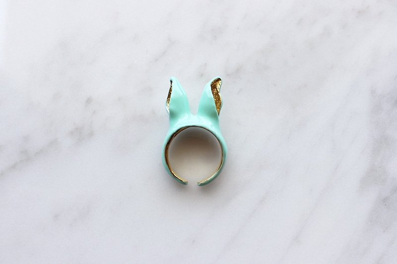 Bunny Band Ring Pastel Green - General Rings - Copper & Brass Green