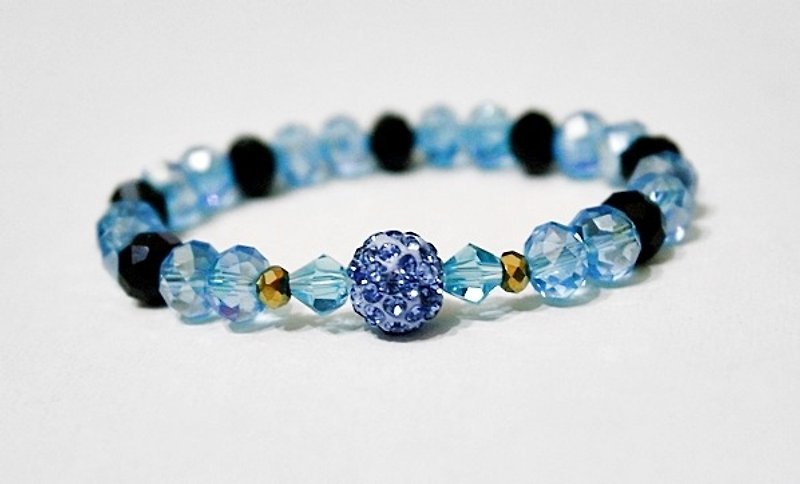Czech Crystal Bracelet_Drilling Blue=>Limited X1 - สร้อยข้อมือ - แก้ว สีน้ำเงิน