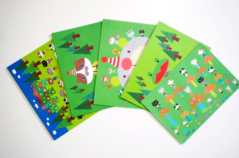 E*group postcard set of 5 discount cats - Cards & Postcards - Paper Multicolor