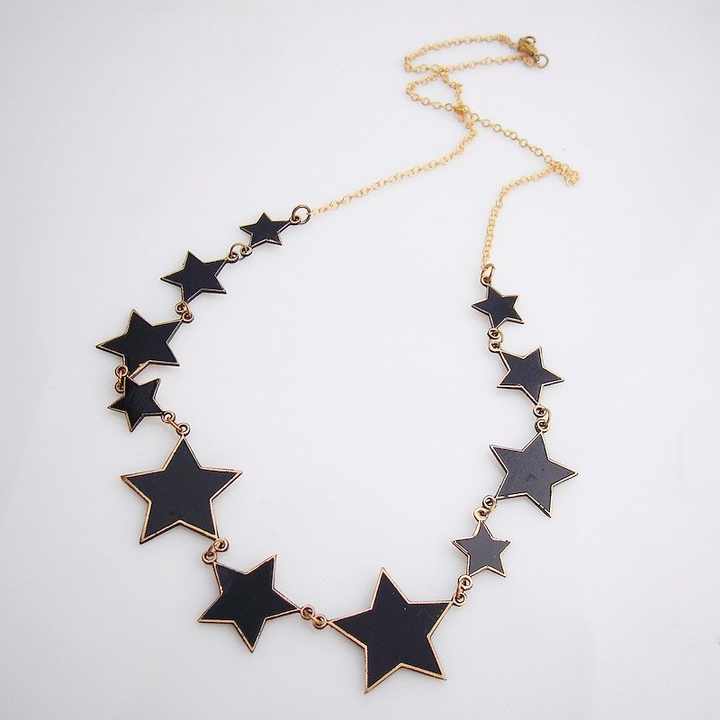 Stars necklace in brass with and enamel color - 項鍊 - 其他金屬 
