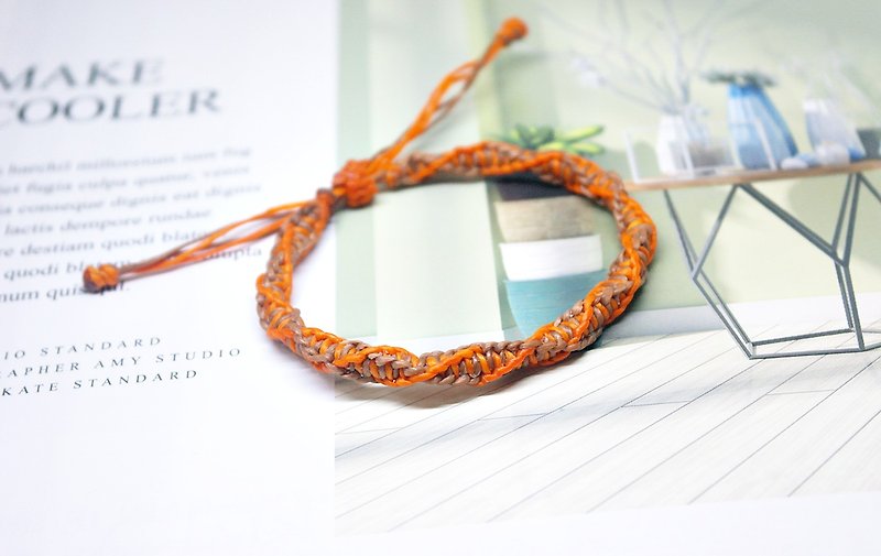 Hand-knitted silk Wax thread ((retractable)) <winding> //You can choose your own color// - สร้อยข้อมือ - ขี้ผึ้ง หลากหลายสี