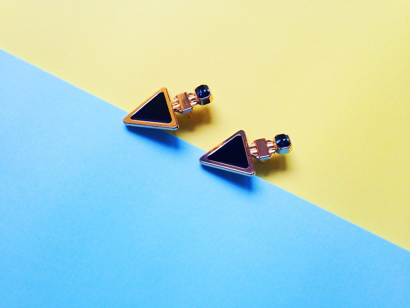 Art Deco earrings (piercing) / Belle Epoque earrings (ear pin) - ต่างหู - โลหะ สีทอง