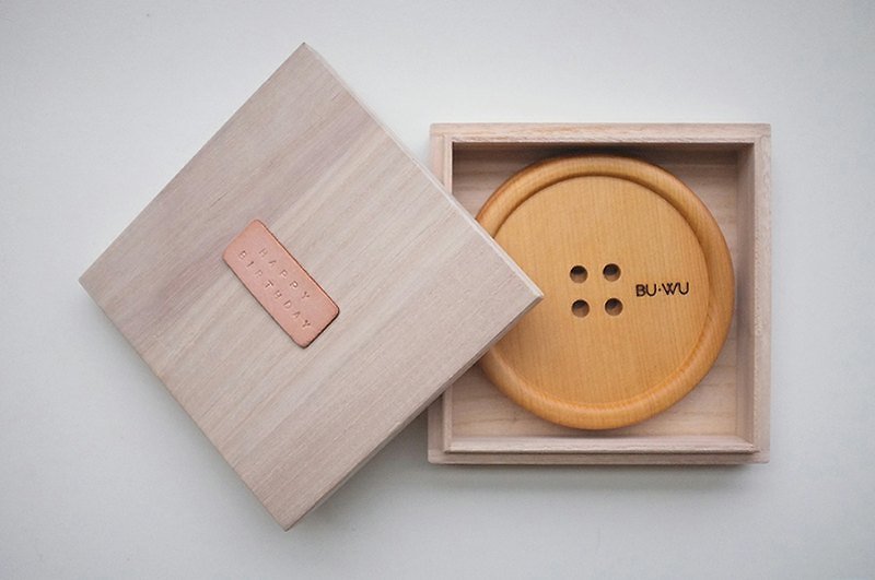 BU‧WU | + large wooden coaster buttons into a group of two geometric coaster | ss2013 - Coasters - Wood Brown