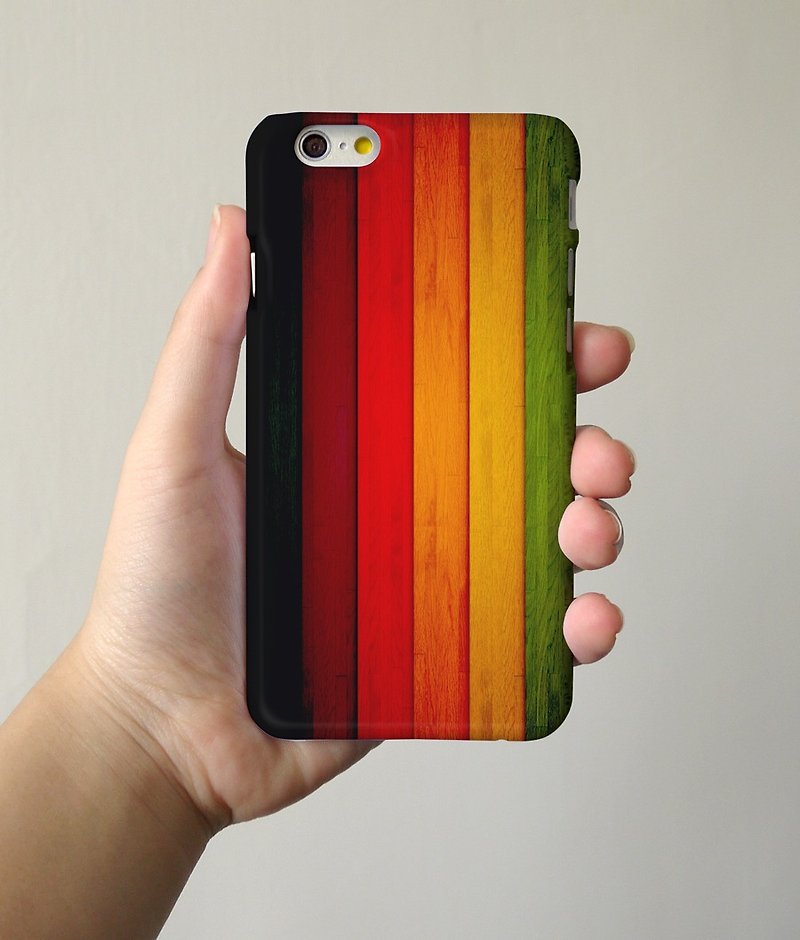 Rainbow Print Wood Pattern 3D Full Wrap Phone Case, available for  iPhone 7, iPhone 7 Plus, iPhone 6s, iPhone 6s Plus, iPhone 5/5s, iPhone 5c, iPhone 4/4s, Samsung Galaxy S7, S7 Edge, S6 Edge Plus, S6, S6 Edge, S5 S4 S3  Samsung Galaxy Note 5, Note 4, Note - Phone Cases - Plastic 
