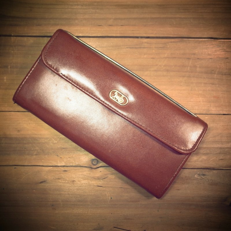 [ 老骨頭 ] 早期 咖啡色 設計款 長夾 Vintage 古著 LOOKBOOK - Wallets - Plastic Brown