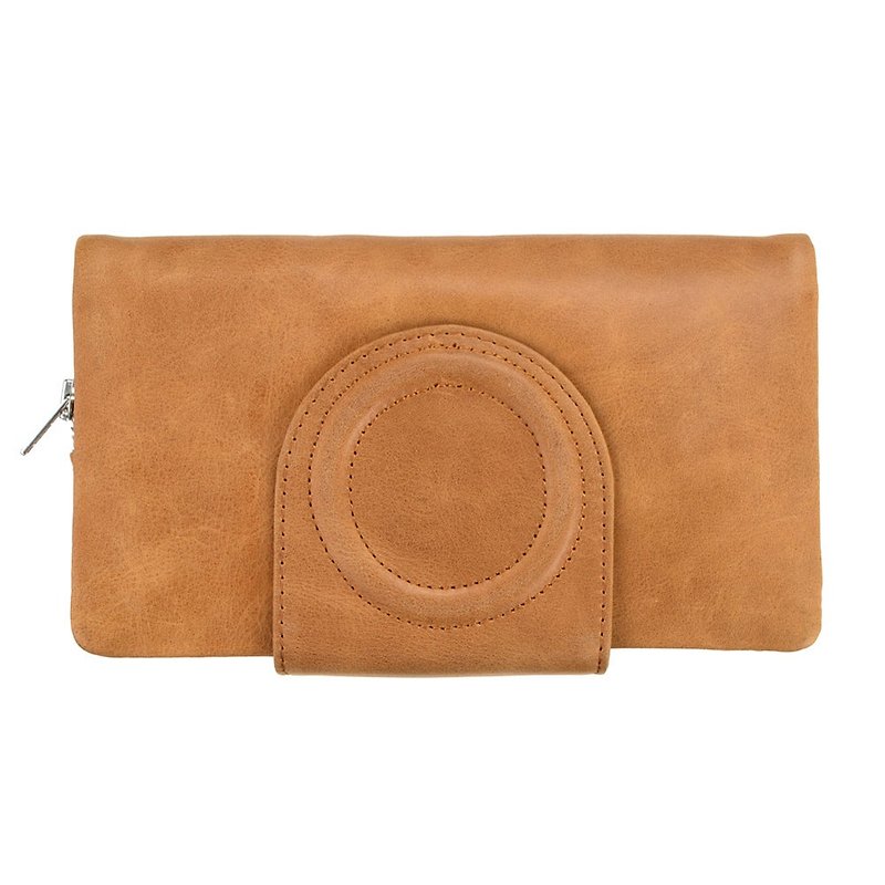 EVELYN Long Clip _Tan / Camel - Wallets - Genuine Leather Brown