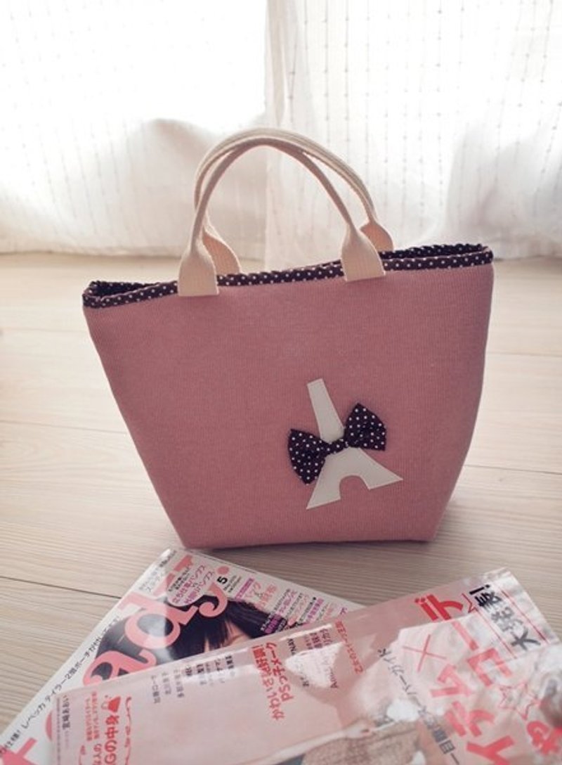 hairmo. Tower lovely bag (pink lotus) - กระเป๋าถือ - วัสดุอื่นๆ สึชมพู